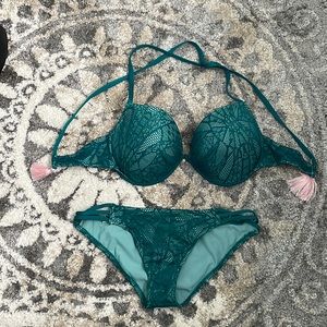 Victoria Secret Teal Bikini Set Swim Wear
